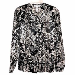 VTG GORGEOUS Semi Sheer Satin Blouse, Size 12